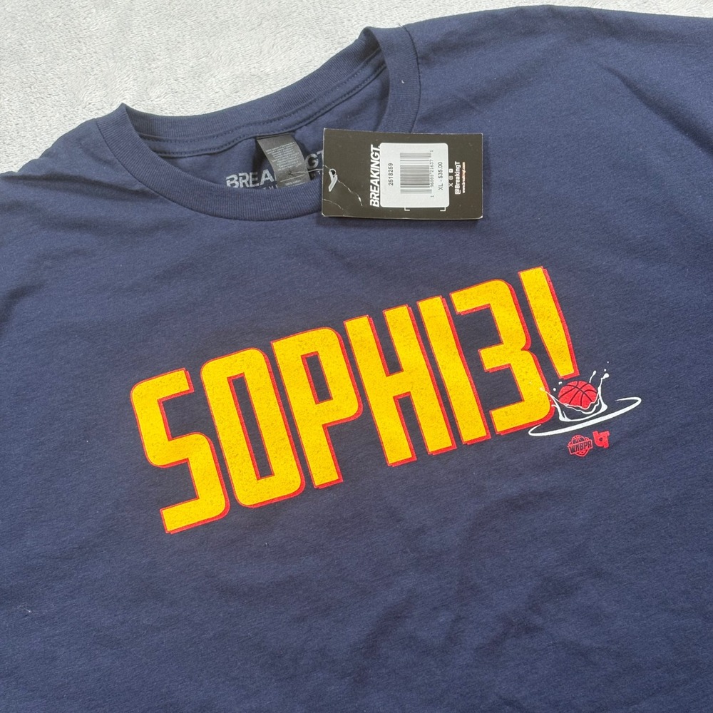 BreakingT Mens Sophie Cunningham SOPHI3! Indiana Fever WNBA T-Shirt Navy XL
